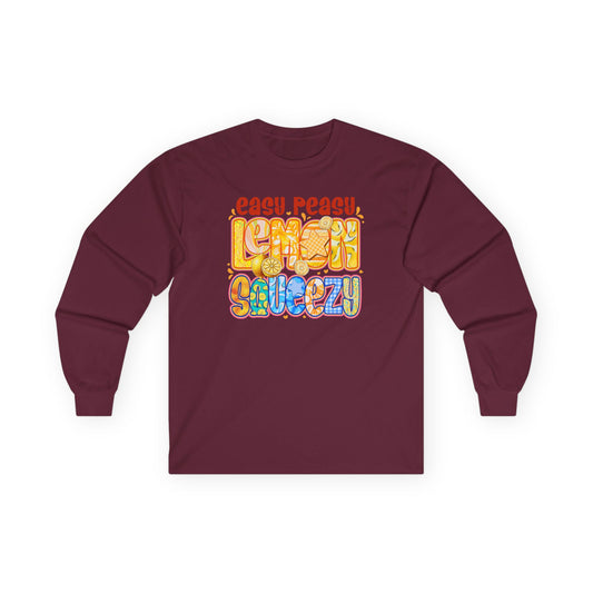 Easy Peasy Lemon Squeezy Long Sleeve Tee — Retro Colorful Graphic Shirt