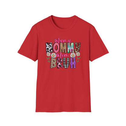 Mommy Brűh Graphic T-Shirt — Colorful Leopard & Floral Mom Shirt