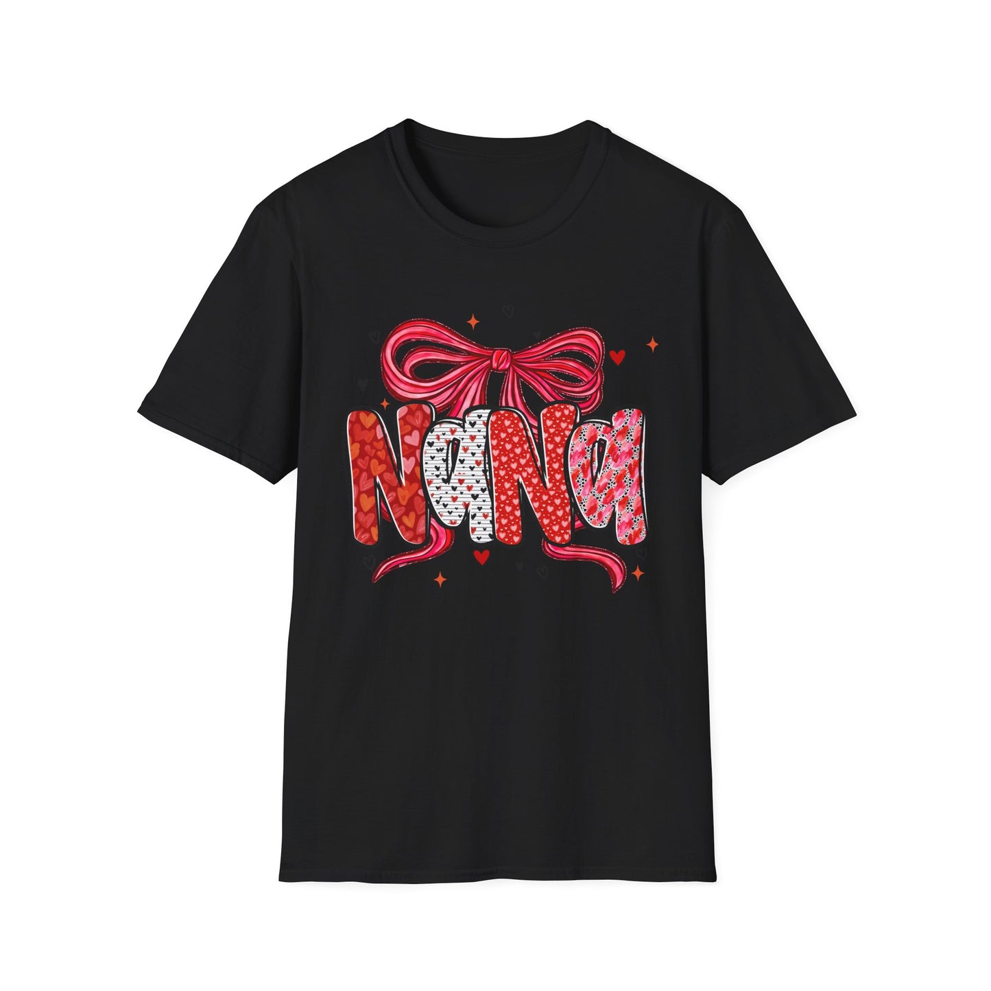 Nana Valentine Tee — Cute Bow & Heart Graphic "Nana" T-Shirt