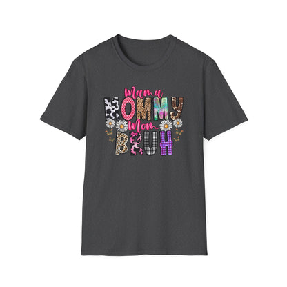 Mommy Brűh Graphic T-Shirt — Colorful Leopard & Floral Mom Shirt