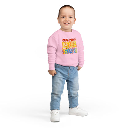 Toddler Sweatshirt - "Easy Peasy Lemon Squeezy" Colorful Retro Graphic