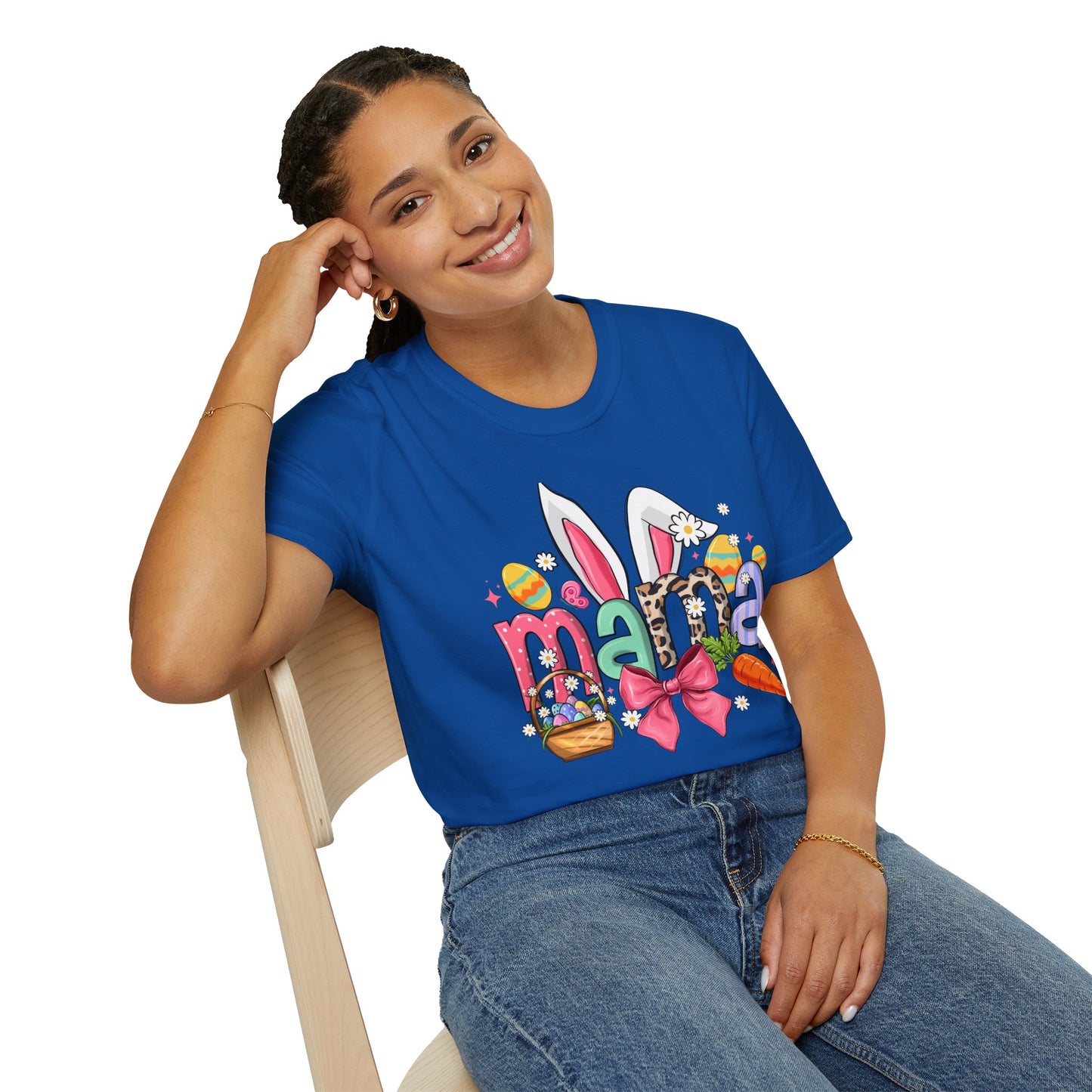 Mama Easter Bunny T-Shirt — Cute Spring Mom Tee with Bunny Ears & Eggs