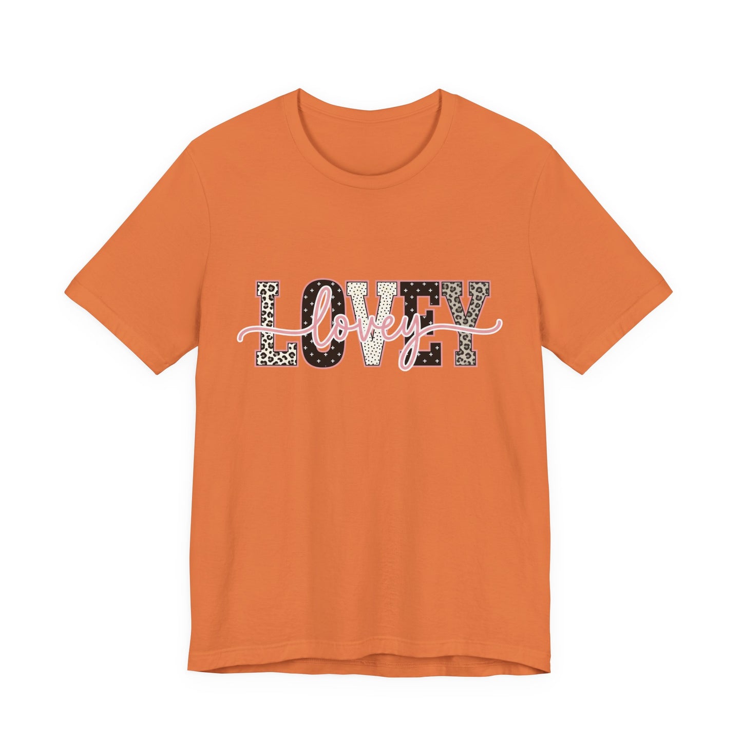 Lovey Mom T-Shirt — 'Lovely' Script Over 'MOM' Leopard Print Tee