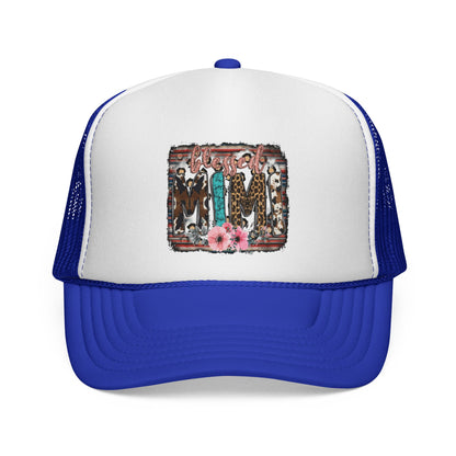 Cowgirl Trio Trucker Cap — Western Floral Graphic Mesh Hat