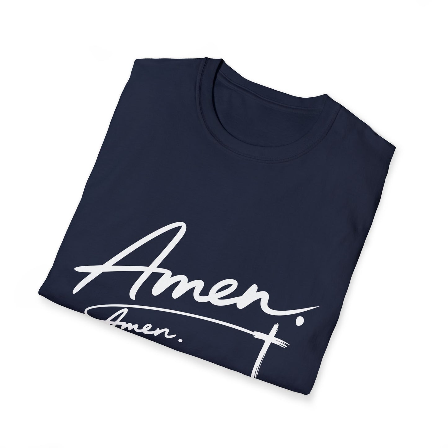 Amen Script T-Shirt — Faith-Inspired Christian Tee with Cross