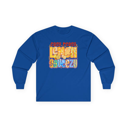 Easy Peasy Lemon Squeezy Long Sleeve Tee — Retro Colorful Graphic Shirt