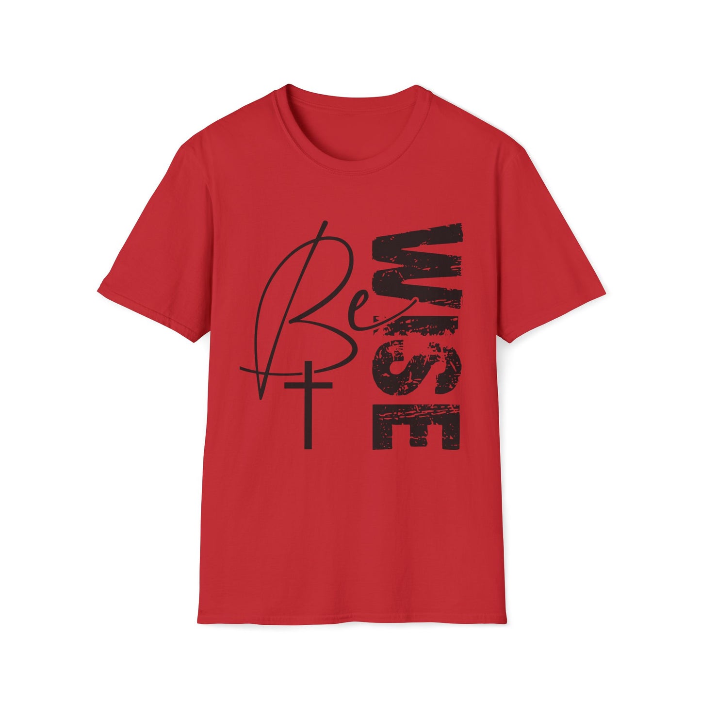 Wise Faith T-Shirt — "Be Wise”  Cross Vertical Graphic Christian Tee