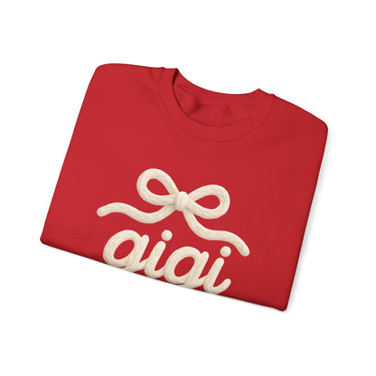 Gigi Cozy Crewneck Sweatshirt – Soft Script Bow Graphic