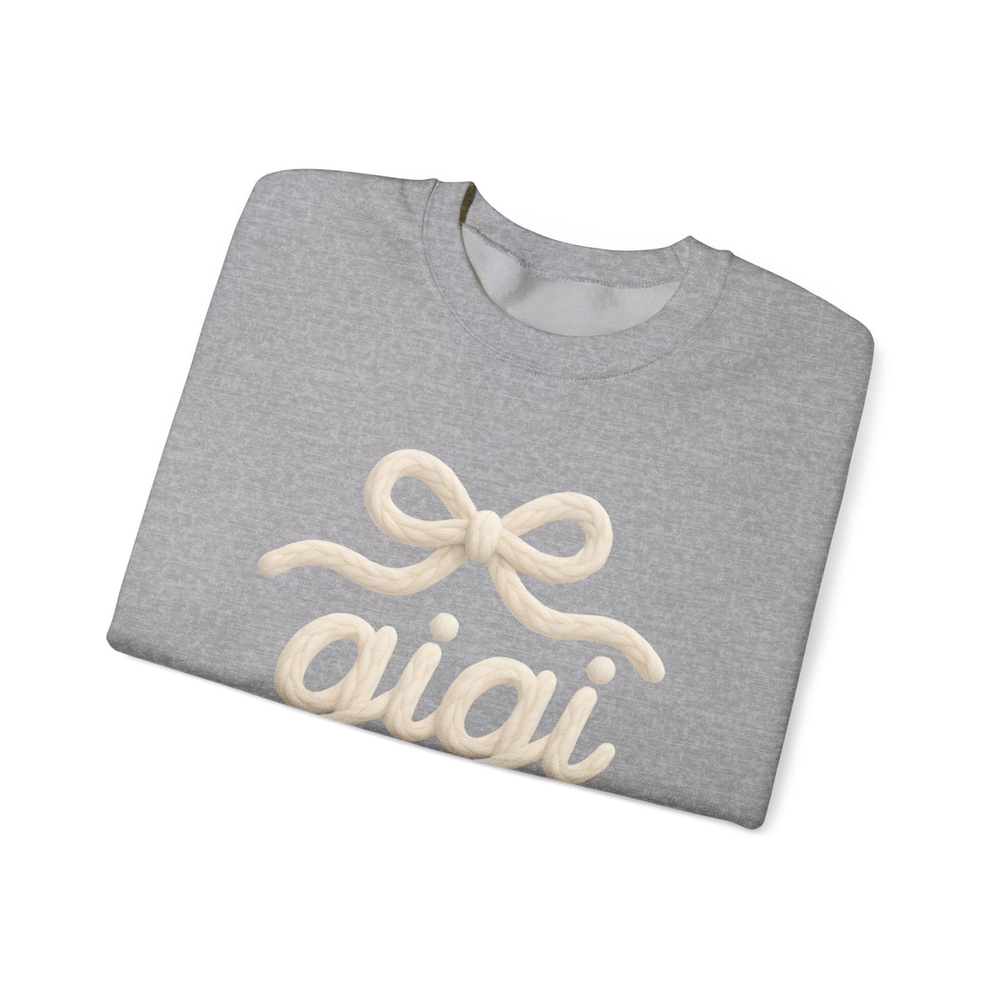 Gigi Cozy Crewneck Sweatshirt – Soft Script Bow Graphic
