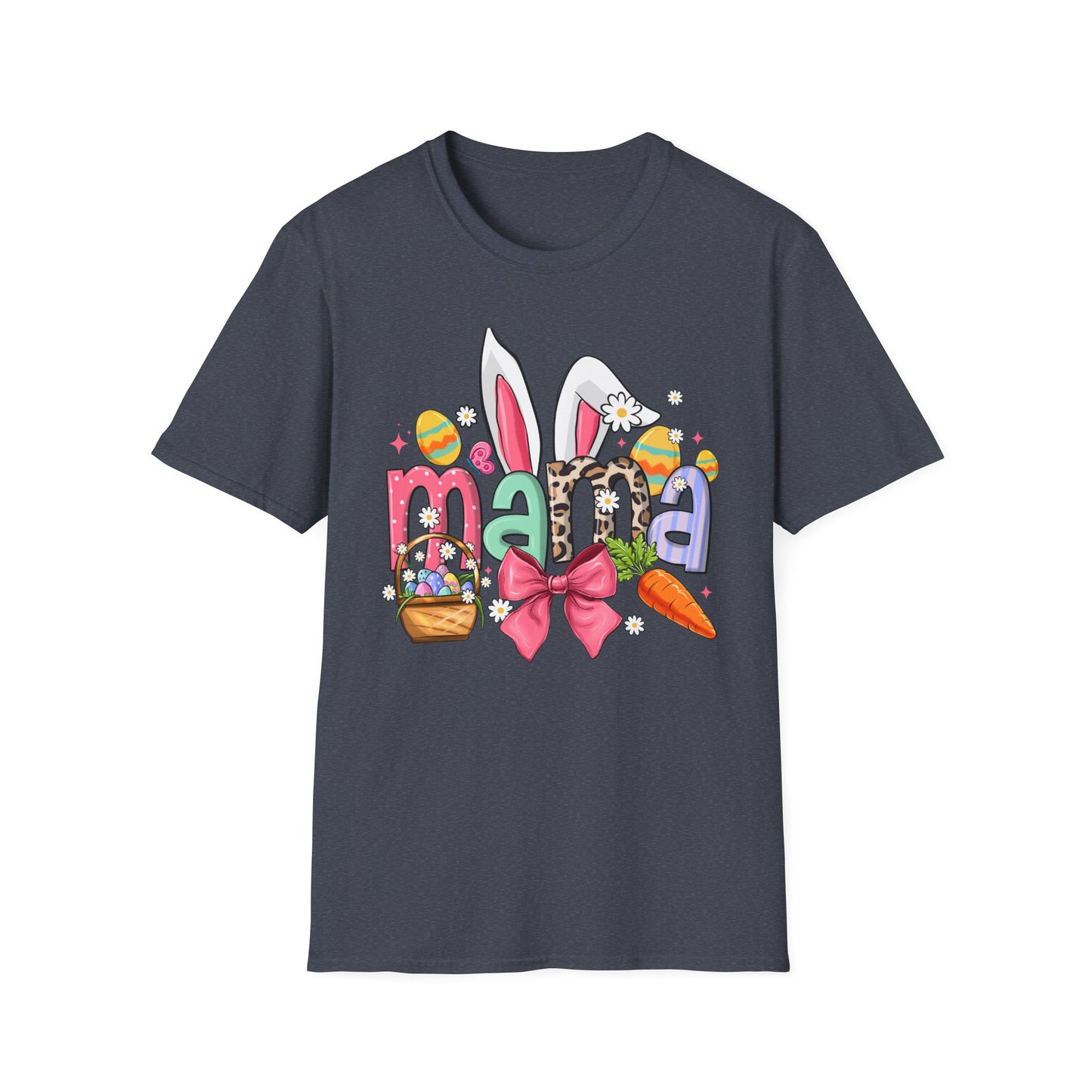 Mama Easter Bunny T-Shirt — Cute Spring Mom Tee with Bunny Ears & Eggs