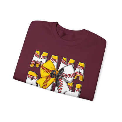Crewneck Sweatshirt - Mama Pitch Softball/Baseball Graphic