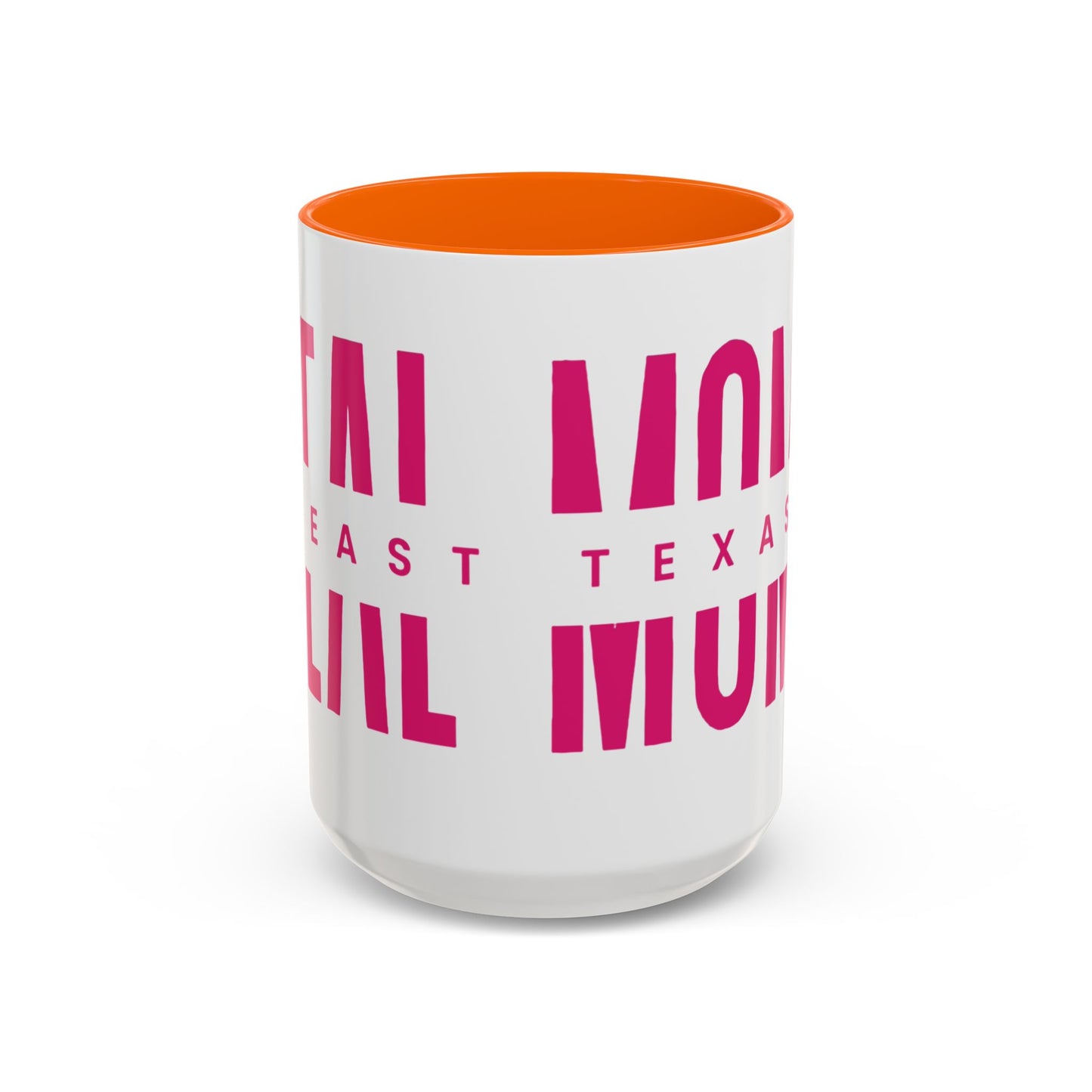Accent Coffee Mug — "MOM" Bold Pink East Texas Mom Gift