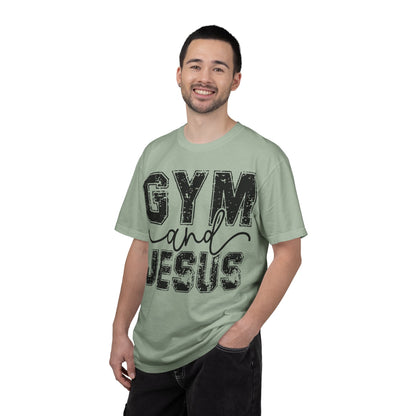 Gym and Jesus T-Shirt – Faith & Fitness Graphic Tee- COMFORT COLORS