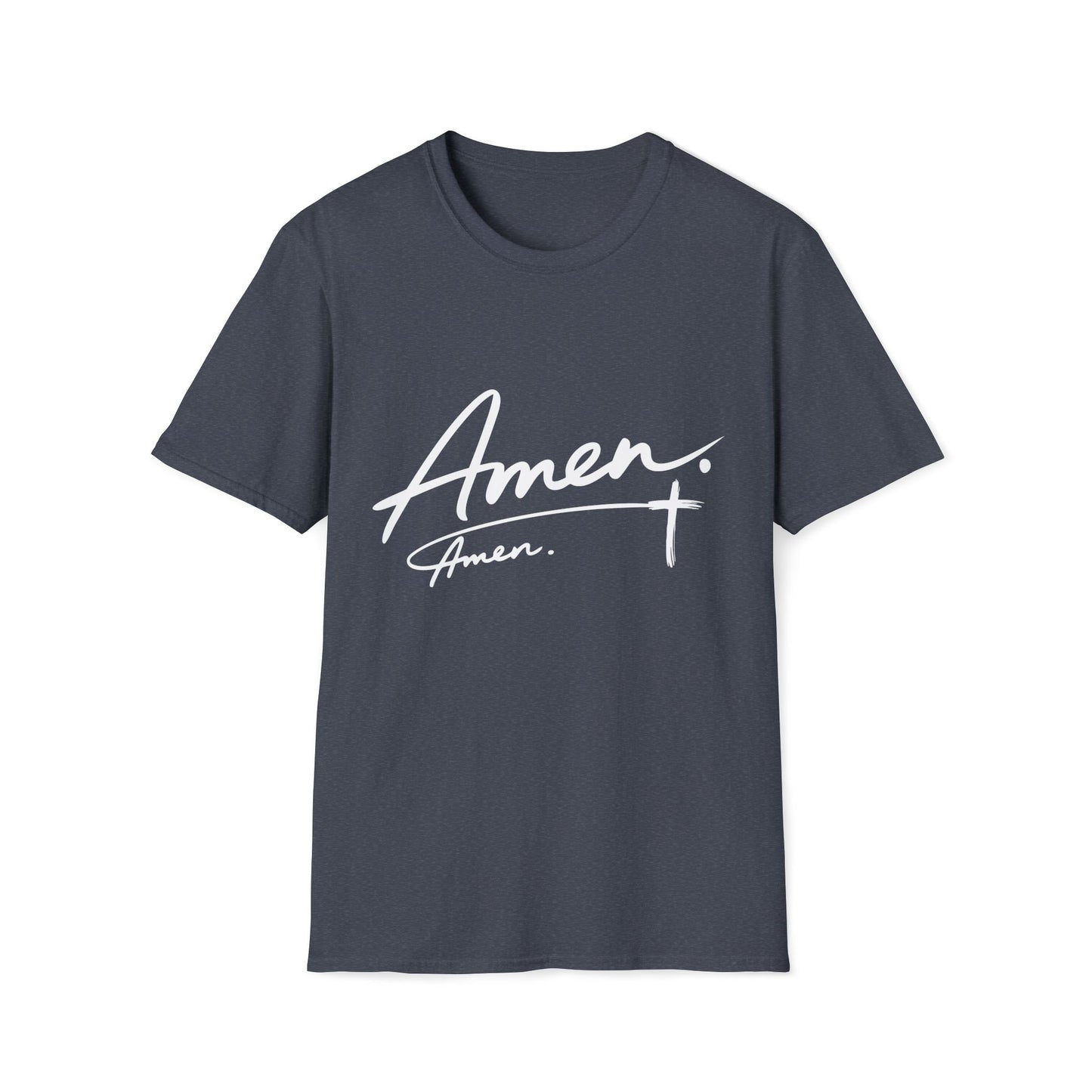 Amen Script T-Shirt — Faith-Inspired Christian Tee with Cross