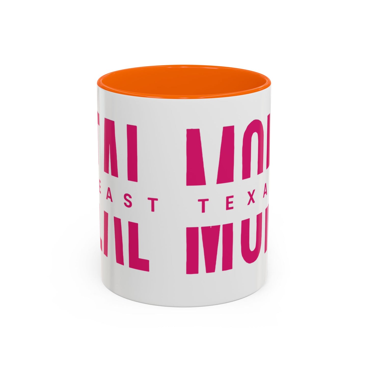 Accent Coffee Mug — "MOM" Bold Pink East Texas Mom Gift