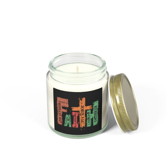 Scripture Word Art Candle — Coconut Apricot Scented Jar (4oz/9oz)