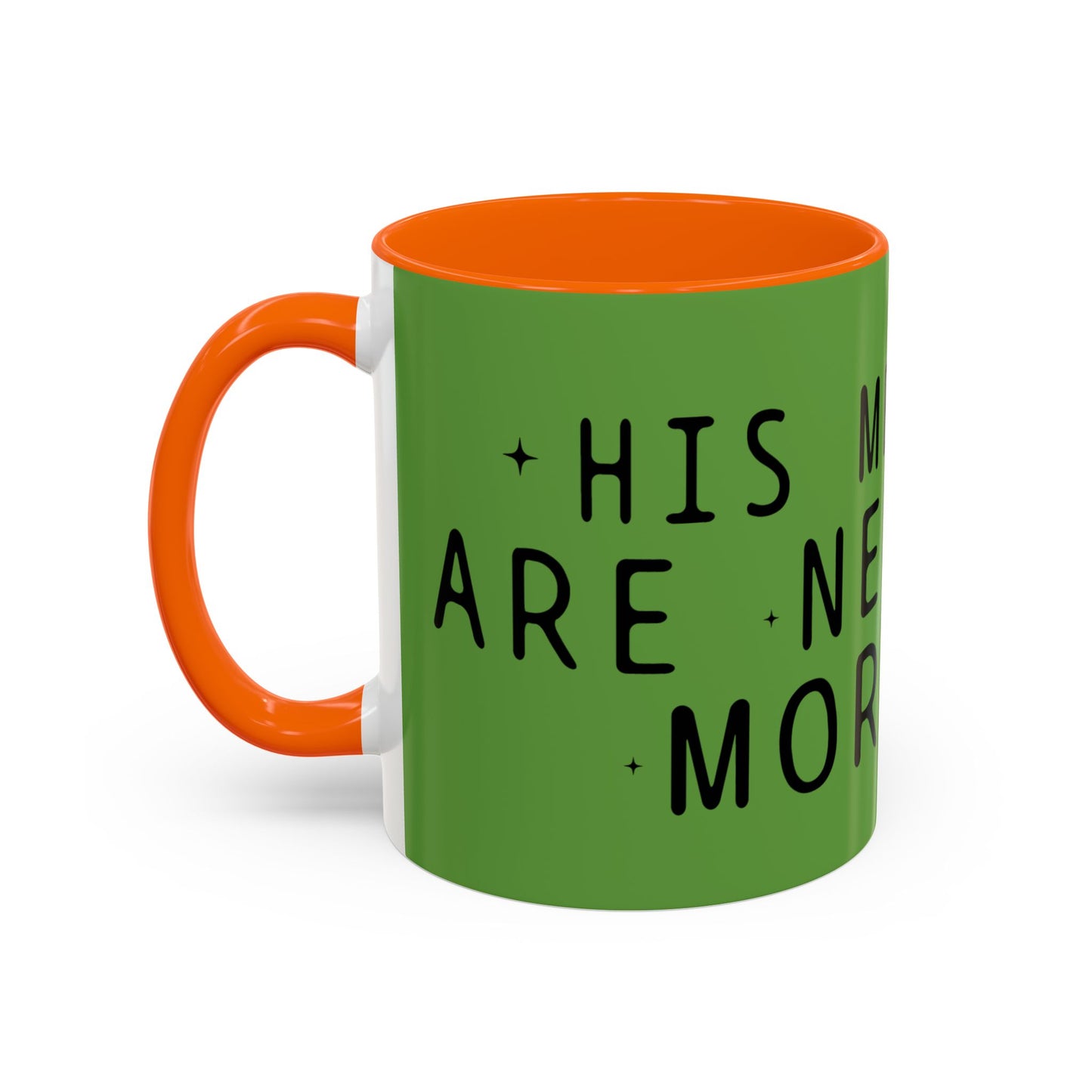 Green Accent Coffee Mug — "New Mercies Every Morning" Inspirational Tea & Coffee Cup