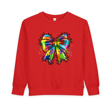 Rainbow Bow Toddler Sweatshirt — Colorful Tie-Dye Bow Graphic for Kids