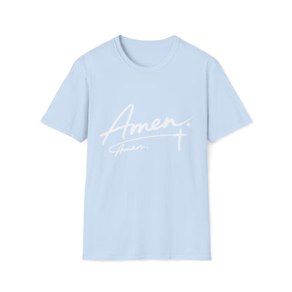 Amen Script T-Shirt — Faith-Inspired Christian Tee with Cross