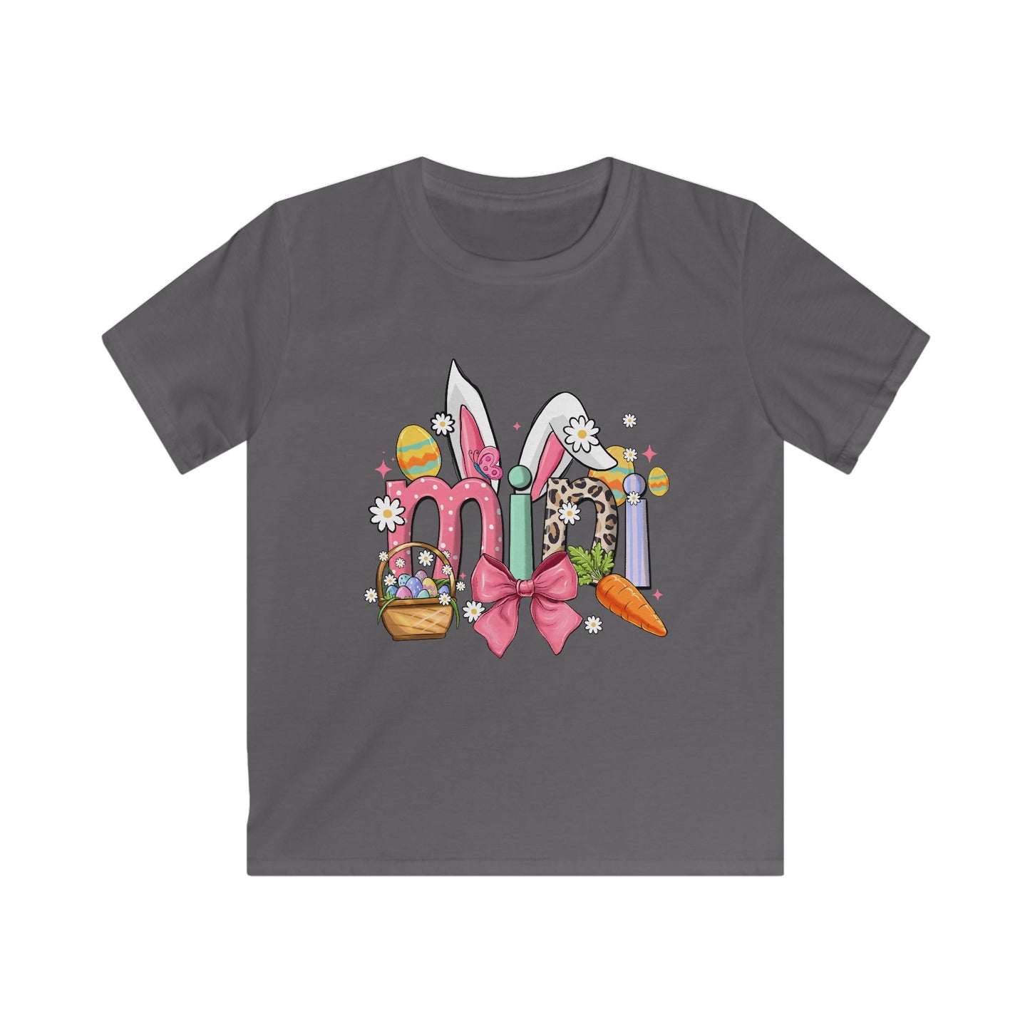 Kids Easter Bunny Tee — Cute 'mio' Pastel Bunny & Carrot Design