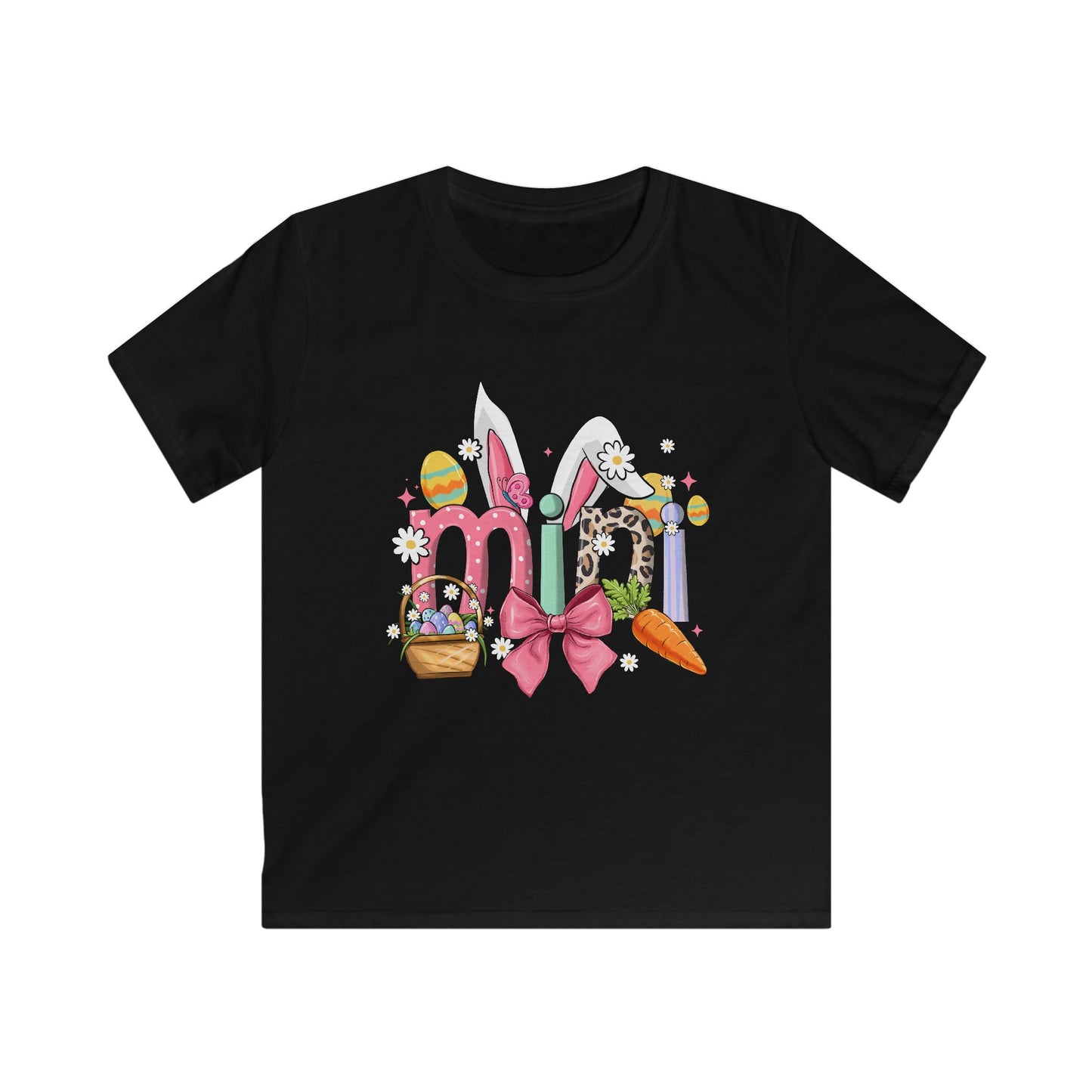 Kids Easter Bunny Tee — Cute 'mio' Pastel Bunny & Carrot Design