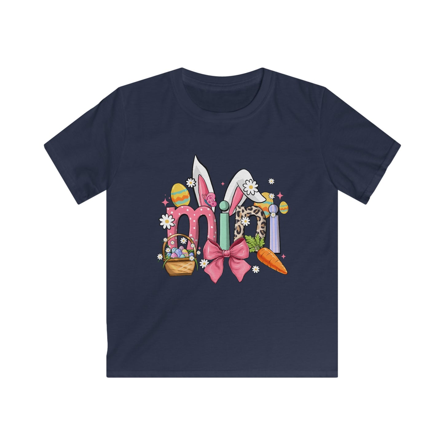 Kids Easter Bunny Tee — Cute 'mio' Pastel Bunny & Carrot Design