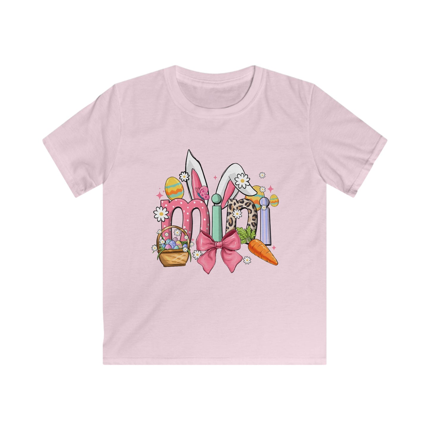 Kids Easter Bunny Tee — Cute 'mio' Pastel Bunny & Carrot Design