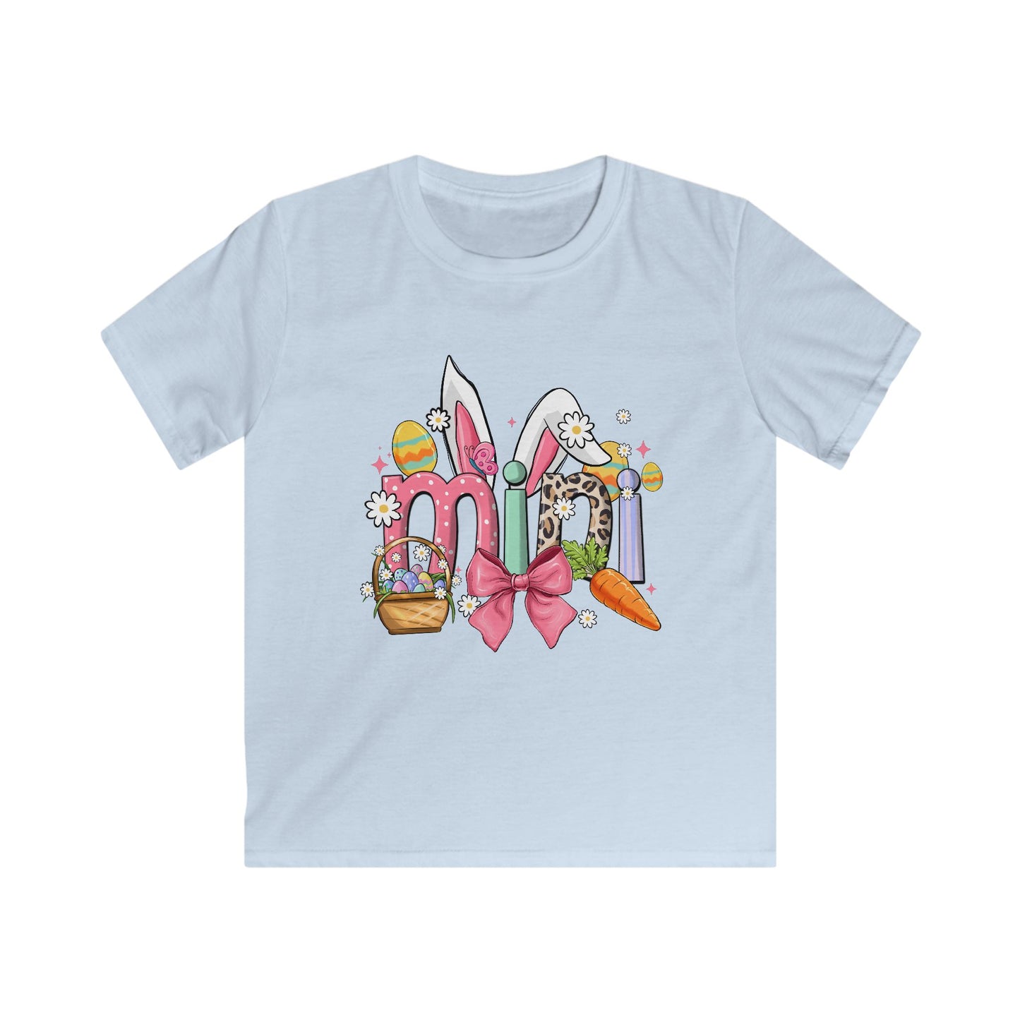 Kids Easter Bunny Tee — Cute 'mio' Pastel Bunny & Carrot Design