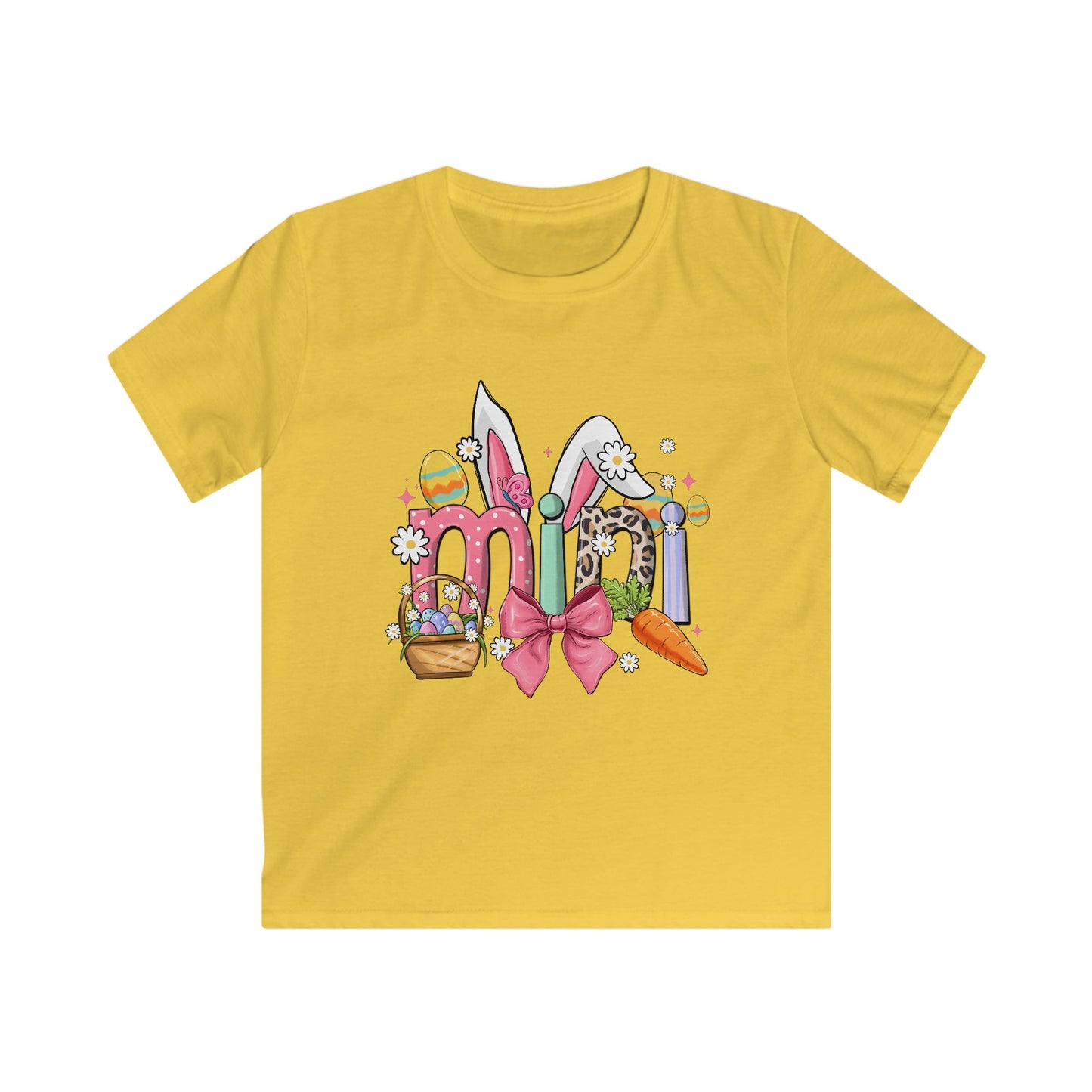 Kids Easter Bunny Tee — Cute 'mio' Pastel Bunny & Carrot Design