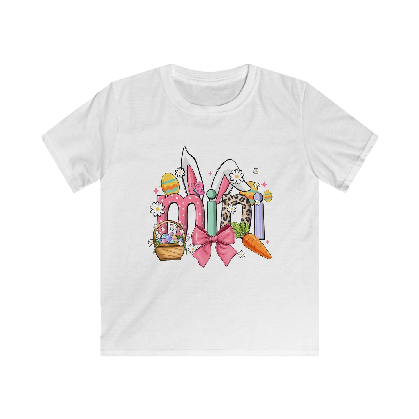 Kids Easter Bunny Tee — Cute 'mio' Pastel Bunny & Carrot Design