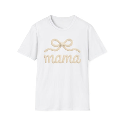 Mama Bow T-Shirt — Soft Feminine "mama" Script Tee (Mother's Day Gift)
