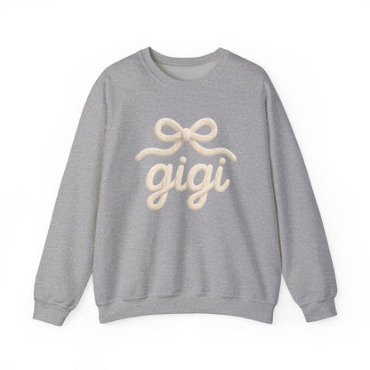 Gigi Cozy Crewneck Sweatshirt – Soft Script Bow Graphic