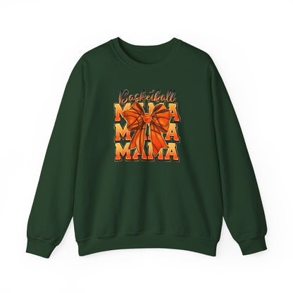 Basketball Mama Sweatshirt — Orange Ribbon Court Mom Crewneck