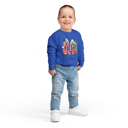 Easter Bunny Toddler Sweatshirt — Cute Spring Egg Hunt Graphic