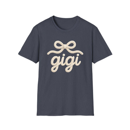 Gigi Script Bow T-Shirt — Cute Grandma Gigi Gift
