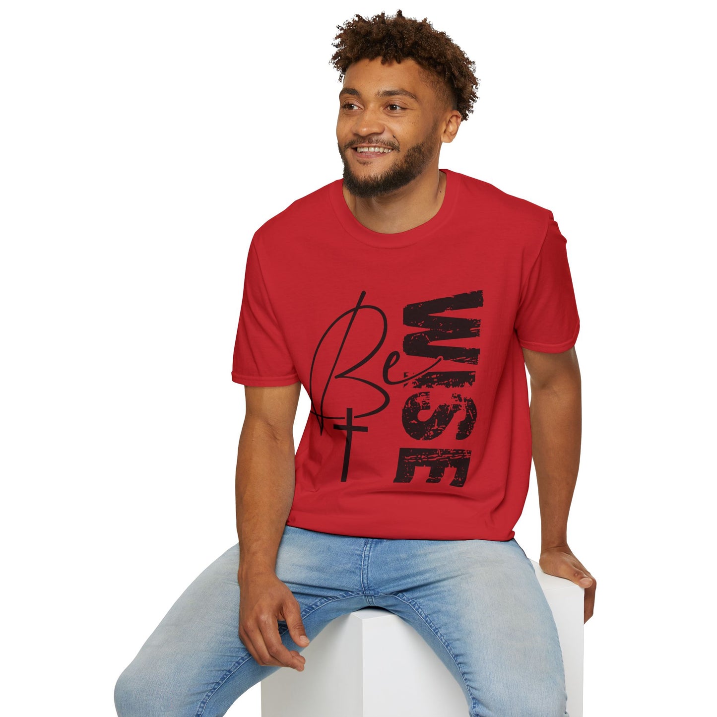 Wise Faith T-Shirt — "Be Wise”  Cross Vertical Graphic Christian Tee