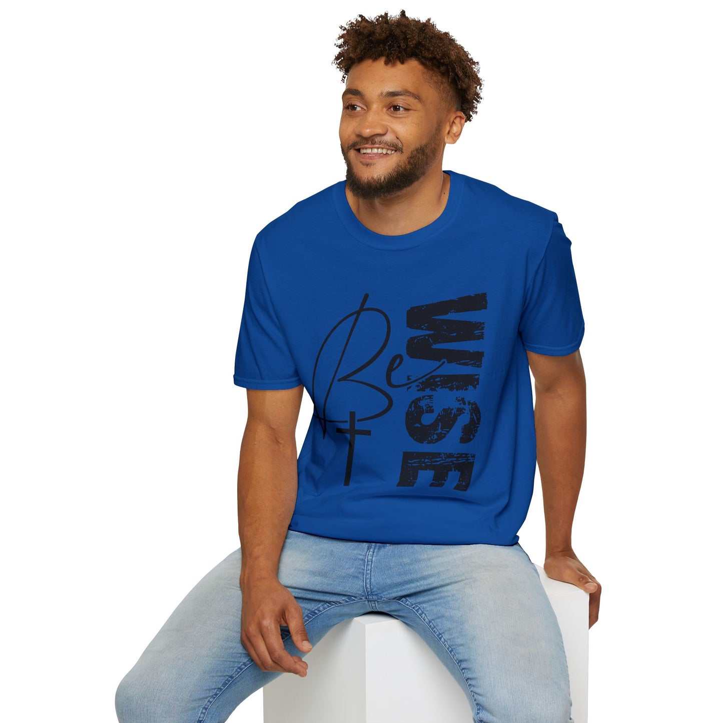 Wise Faith T-Shirt — "Be Wise”  Cross Vertical Graphic Christian Tee