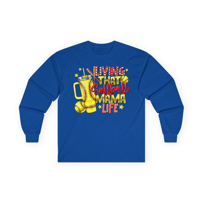 Softball Mama Life Long Sleeve Tee – "Living That Softball Mama Life" Graphic