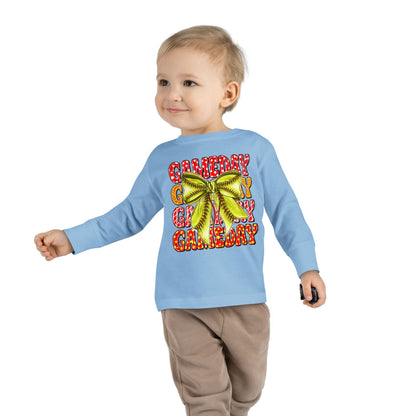Gameday Toddler Long Sleeve Tee – Cheer Bow Football Fan Shirt