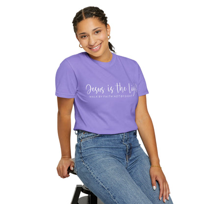 Jesus Is the Light T-Shirt — "Walk by Faith Not by Sight" Christian Tee- comfort colors