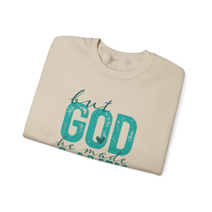Christian Crewneck Sweatshirt — "But God He Made A Way" Inspirational Pullover