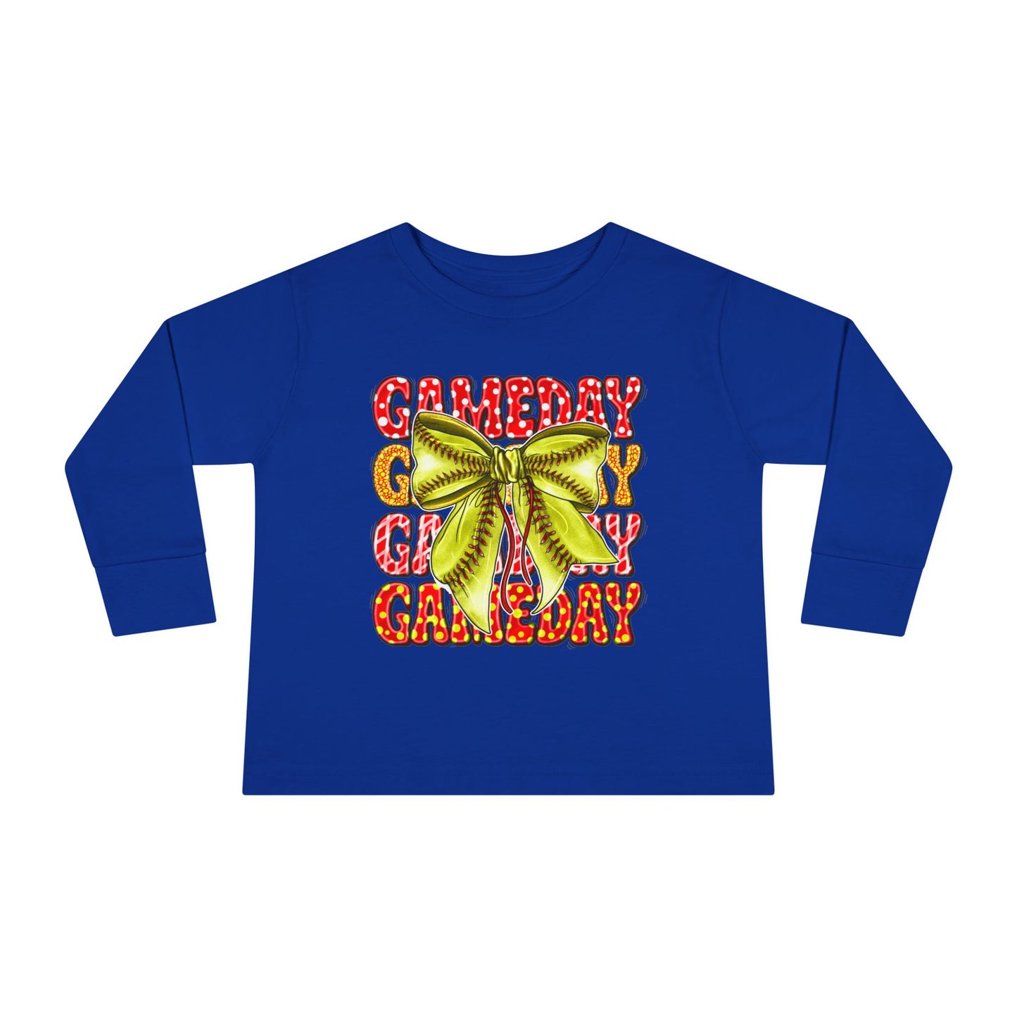 Gameday Toddler Long Sleeve Tee – Cheer Bow Football Fan Shirt