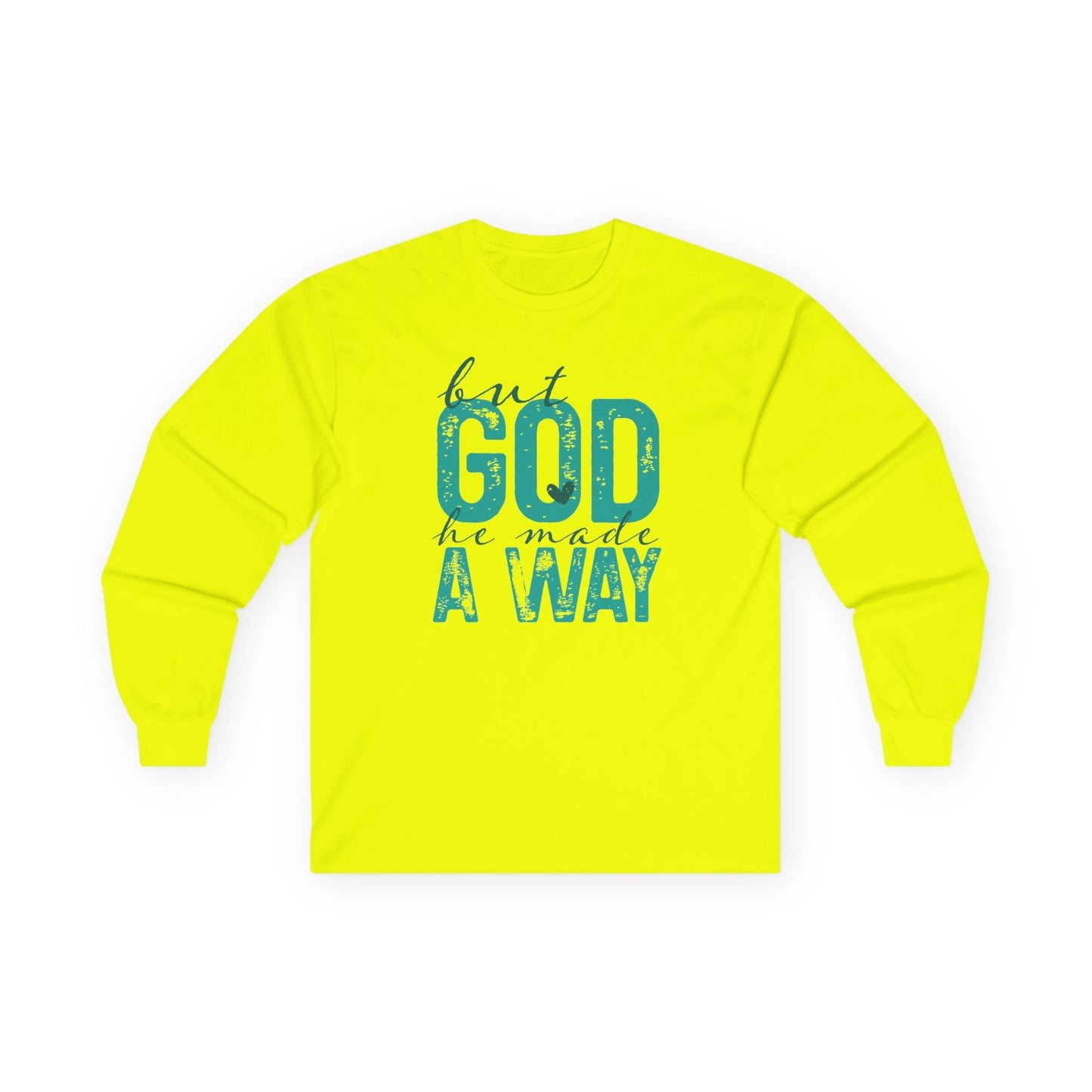 Long Sleeve Tee — 'But God Made A Way' Inspirational Faith Shirt