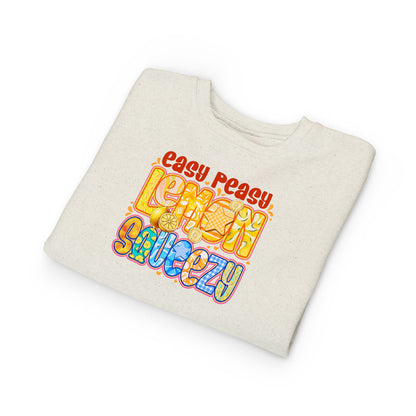 Toddler Sweatshirt - "Easy Peasy Lemon Squeezy" Colorful Retro Graphic