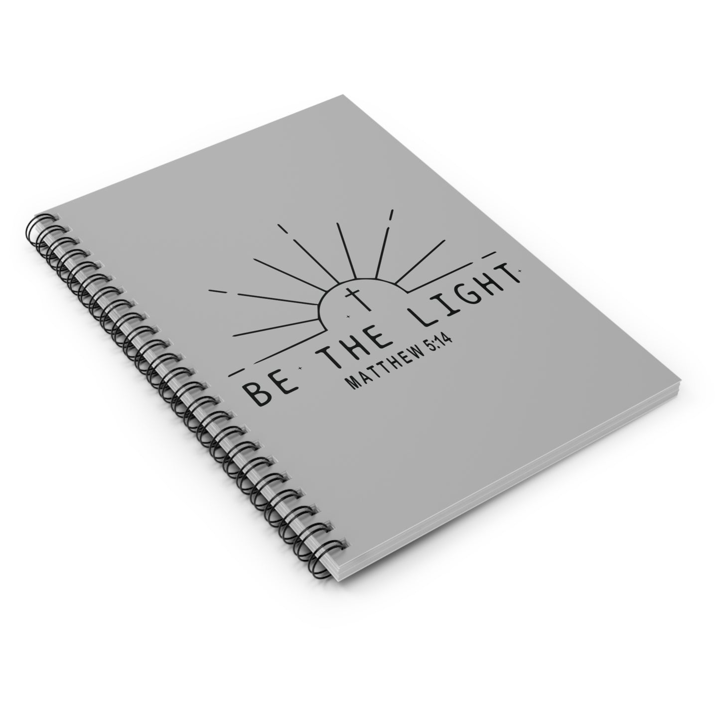 Be the Light Spiral Notebook — Matthew 5:14 Christian Ruled Journal