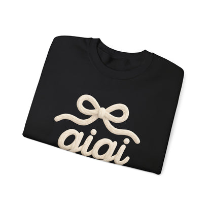 Gigi Cozy Crewneck Sweatshirt – Soft Script Bow Graphic