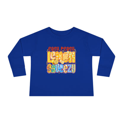 Easy Peasy Lemon Squeezy Toddler Long Sleeve Tee – Playful Citrus Graphic Shirt for Kids