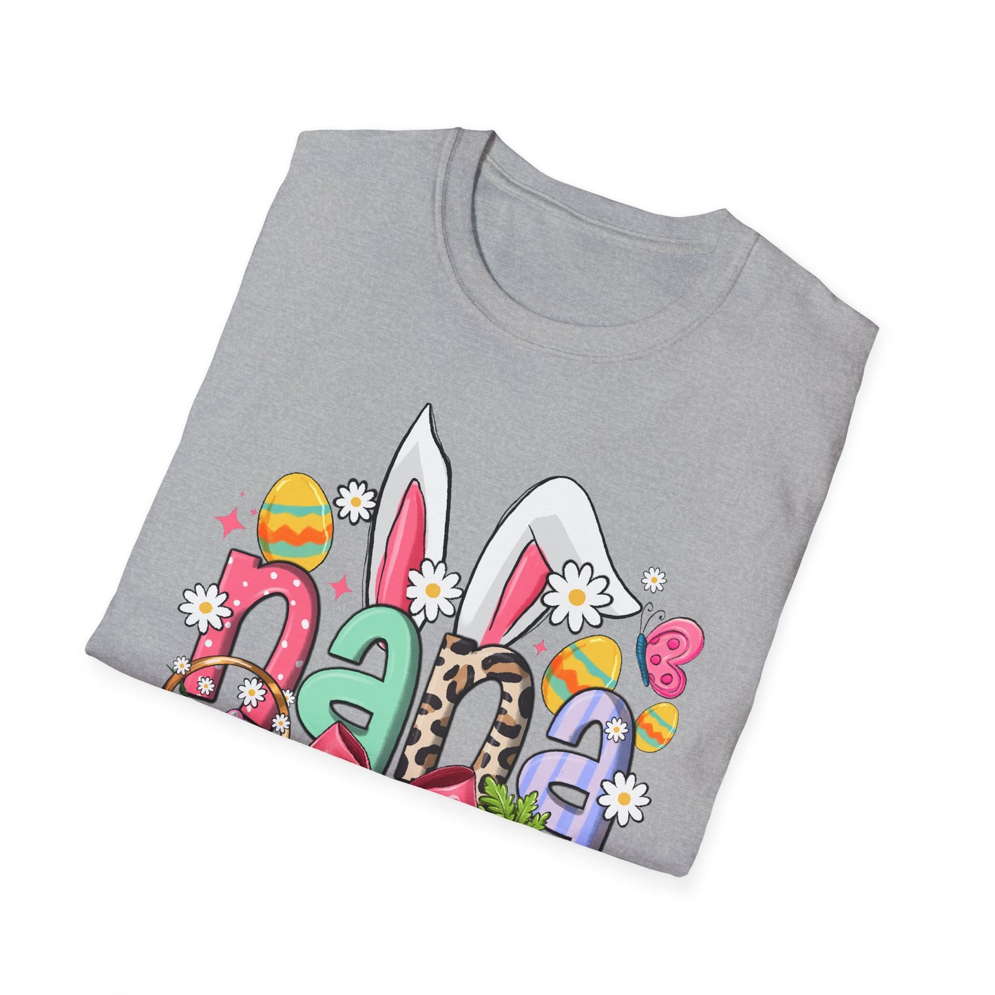 Nana Easter Bunny T-Shirt — Cute Spring Floral & Basket Design
