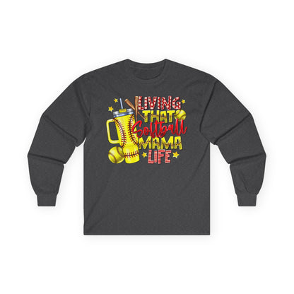 Softball Mama Life Long Sleeve Tee – "Living That Softball Mama Life" Graphic