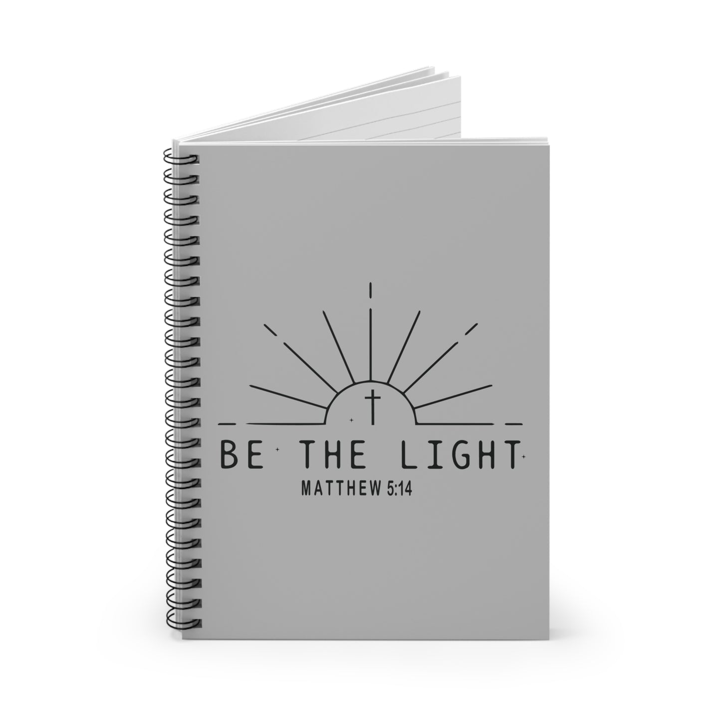 Be the Light Spiral Notebook — Matthew 5:14 Christian Ruled Journal